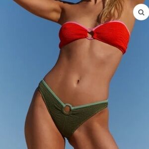 New! Cleonie Orpheus crinkle color block bikini bottoms 4974